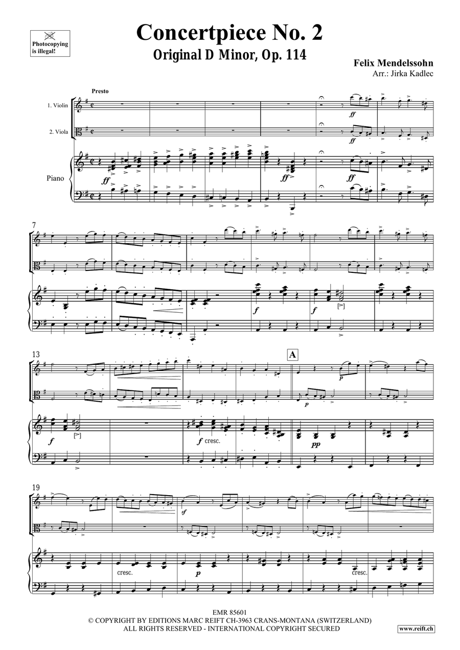 Concertpiece No. 2 by Felix Bartholdy Mendelssohn Viola - Sheet Music page 3