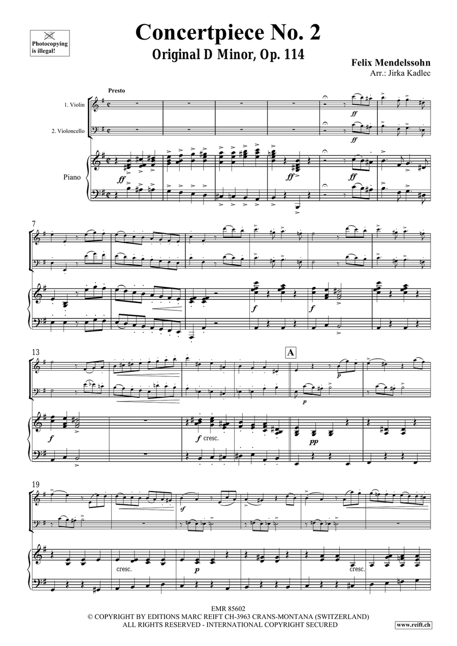 Concertpiece No. 2 by Felix Bartholdy Mendelssohn Piano Trio - Sheet Music page 3