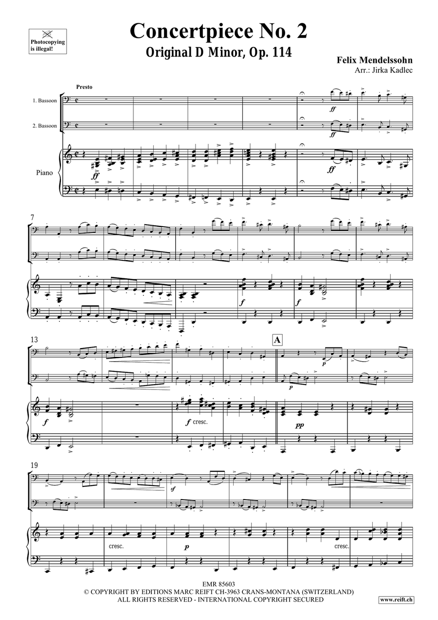 Concertpiece No. 2 by Felix Bartholdy Mendelssohn Bassoon - Sheet Music page 3