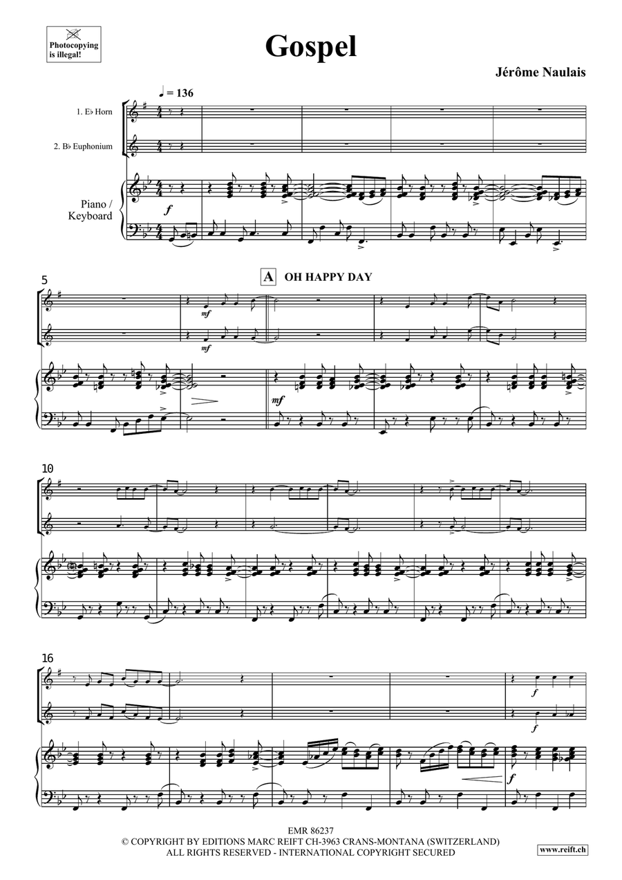 Gospel Gospel Euphonium scores gallery preview page 4