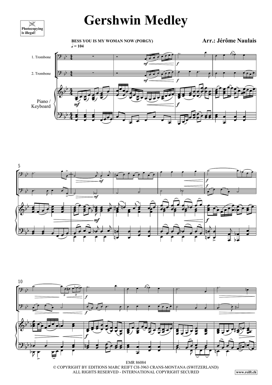 Gershwin Medley Gershwin Medley Trombone Duet scores gallery preview page 3