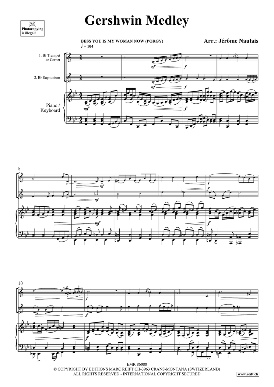 Gershwin Medley by Jerome Naulais Cornet - Sheet Music page 3