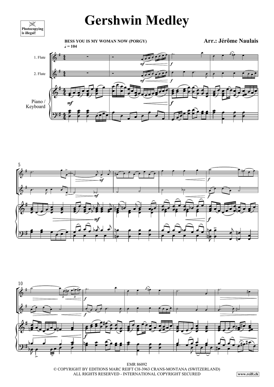 Gershwin Medley Gershwin Medley Flute Duet scores gallery preview page 3