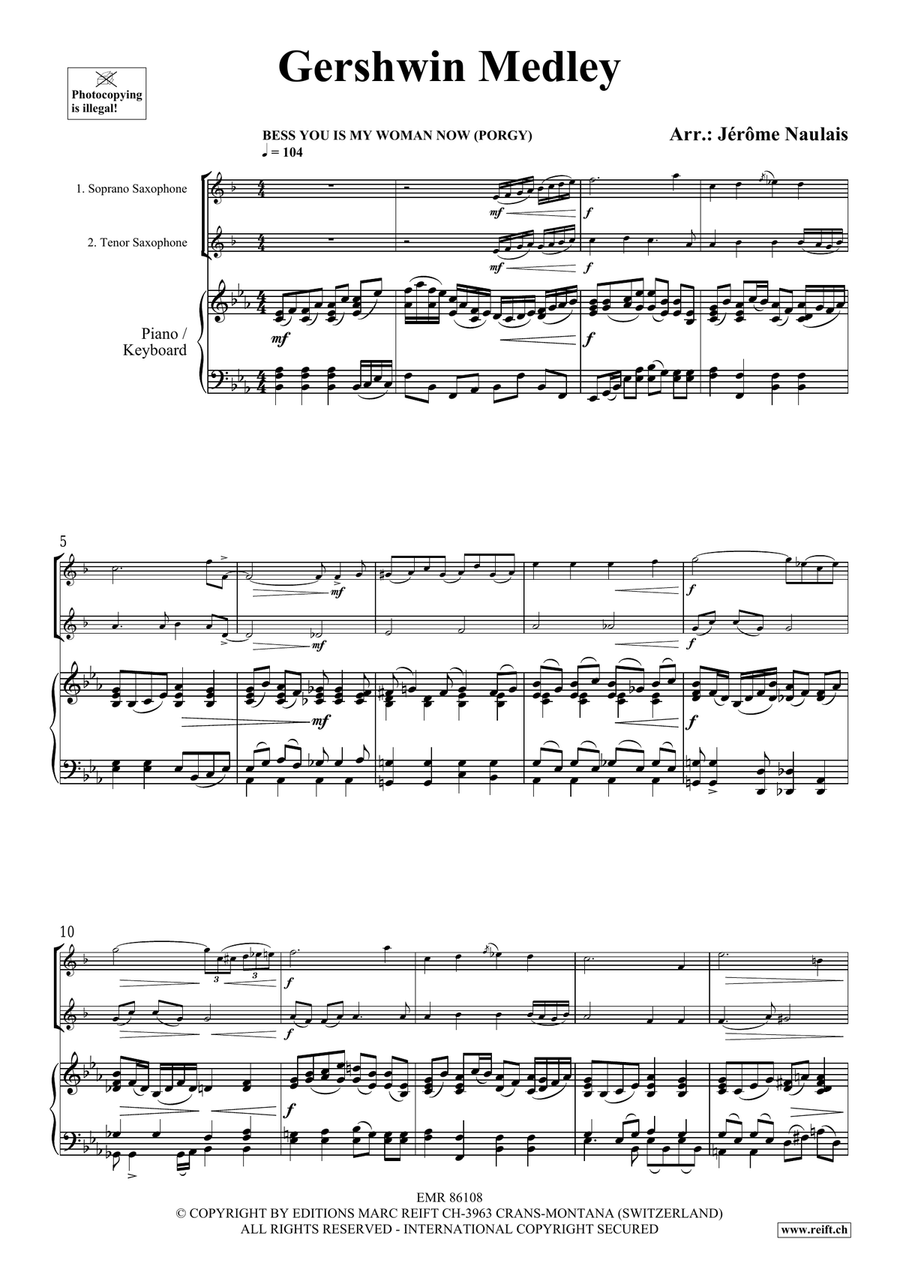 Gershwin Medley by Jerome Naulais Tenor Saxophone - Sheet Music page 3