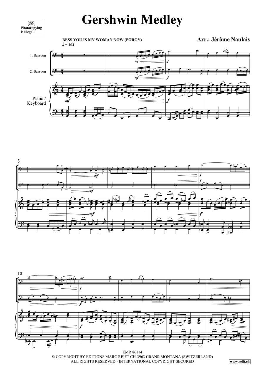 Gershwin Medley Gershwin Medley Bassoon scores gallery preview page 3