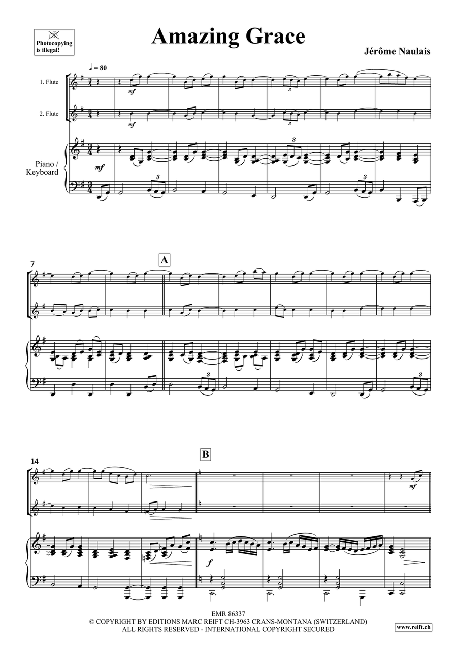 Amazing Grace Amazing Grace Flute Duet scores gallery preview page 4