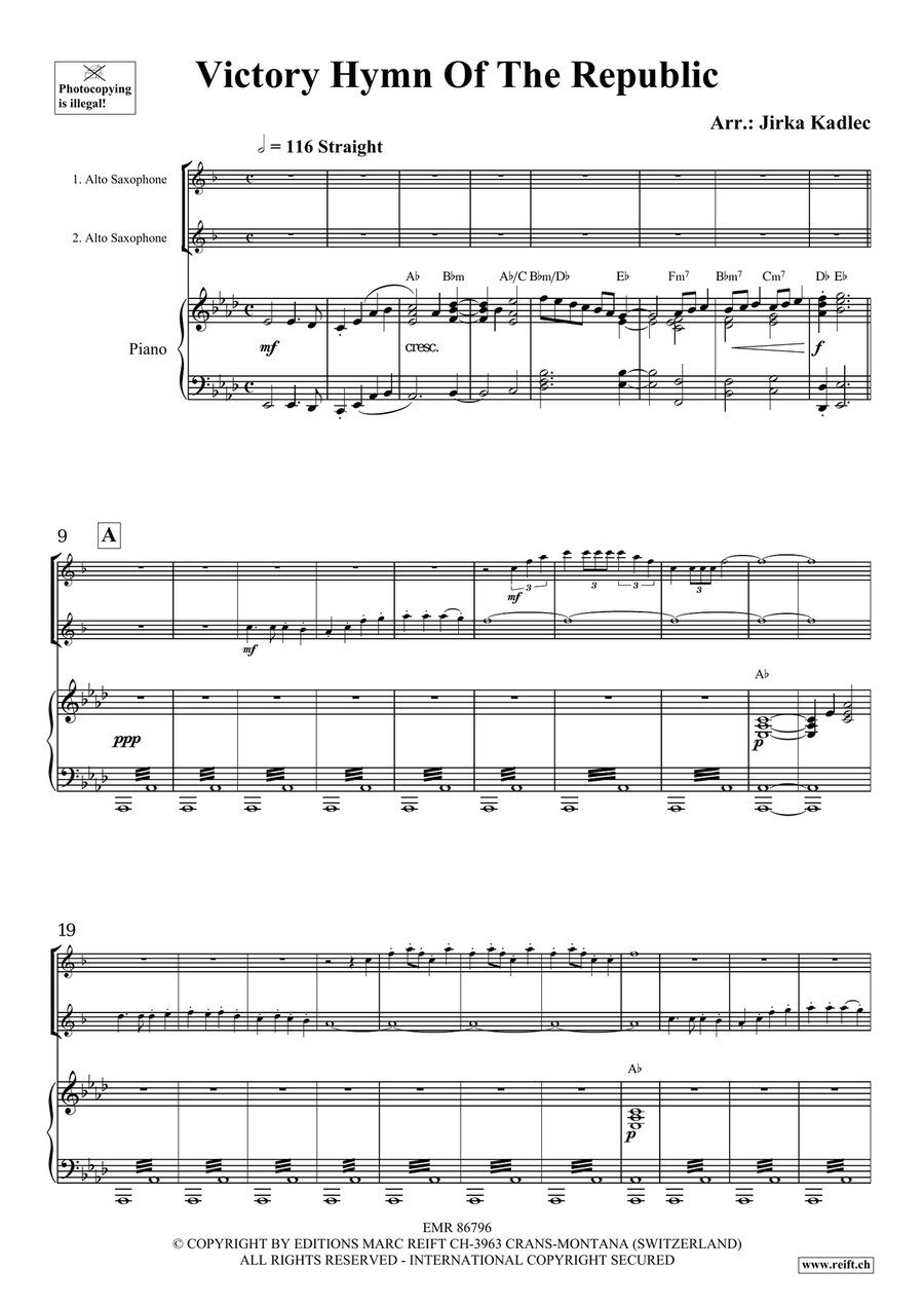 Victory Hymn Of The Republic Alto Saxophone scores gallery preview page 3