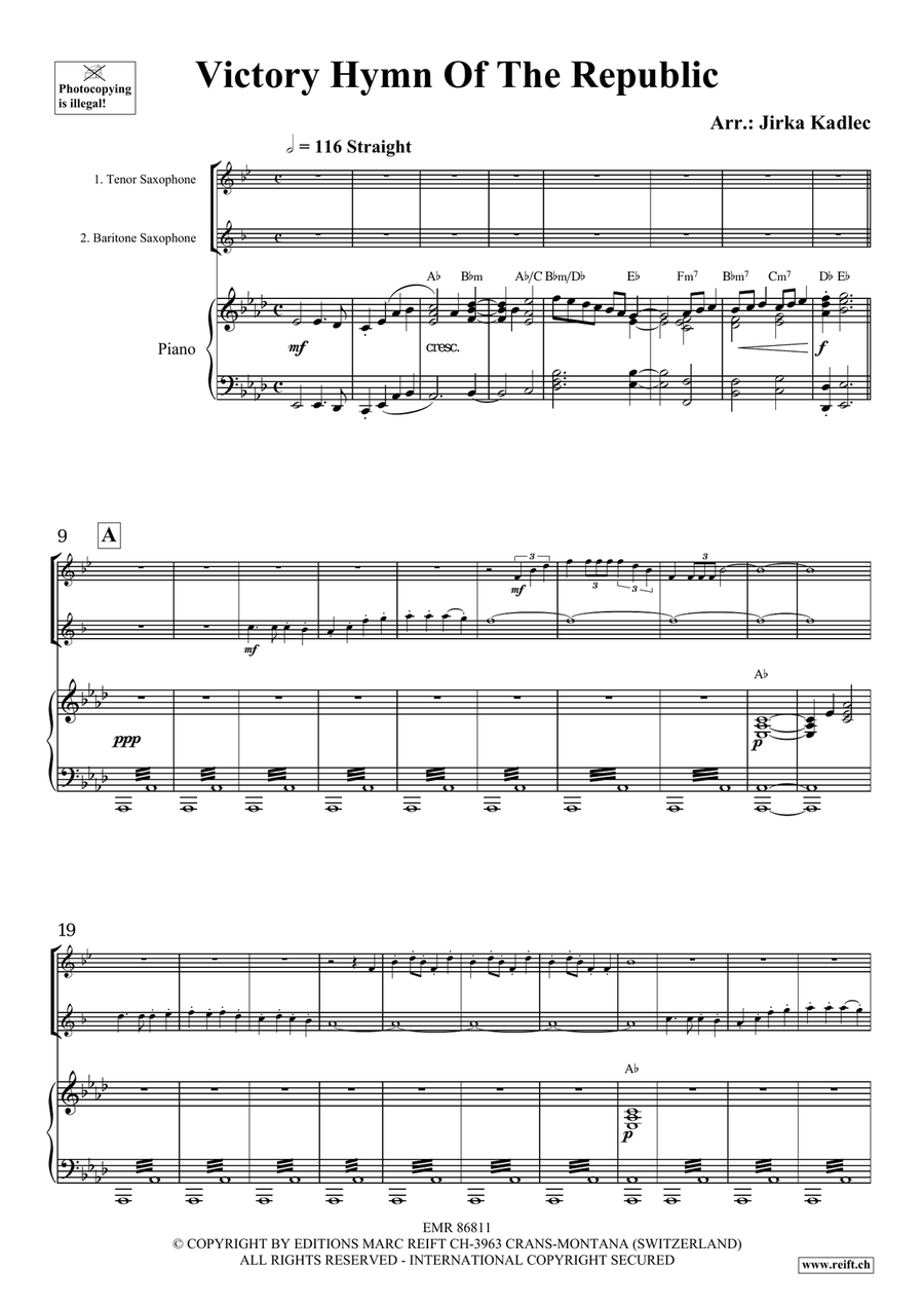 Victory Hymn Of The Republic Tenor Saxophone scores gallery preview page 3