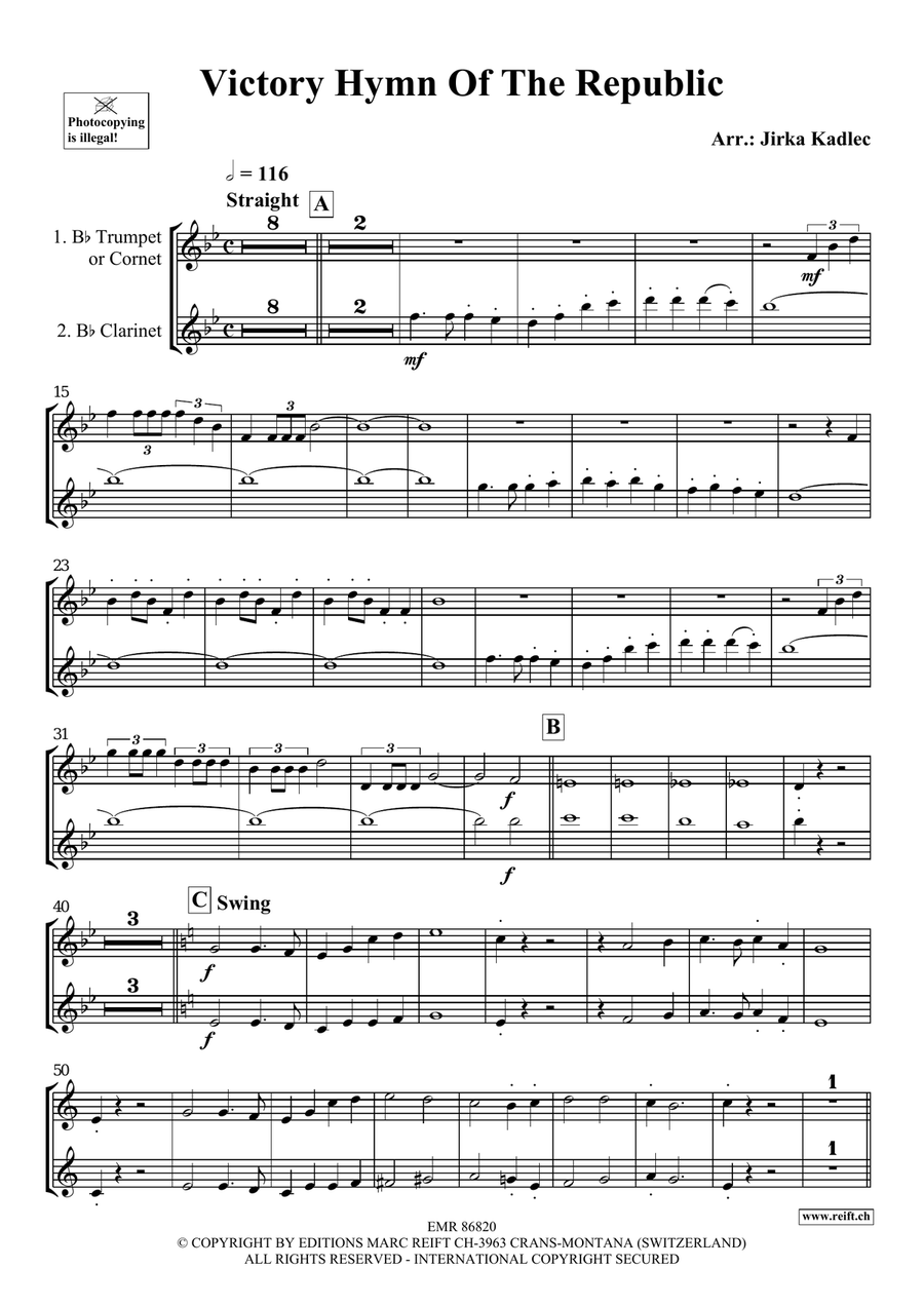 Victory Hymn Of The Republic Clarinet scores gallery preview page 3