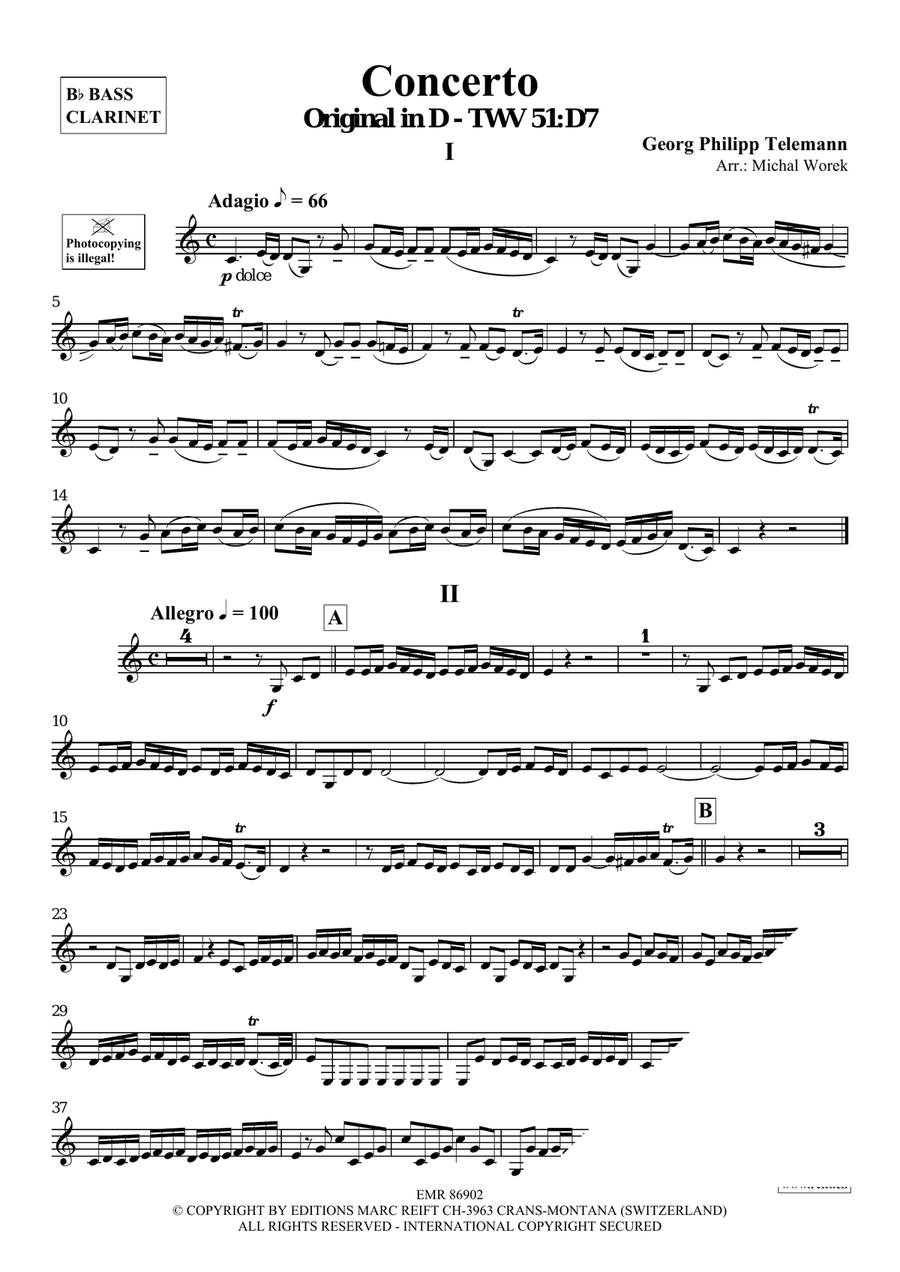 Concerto Concerto Bass Clarinet scores gallery preview page 3