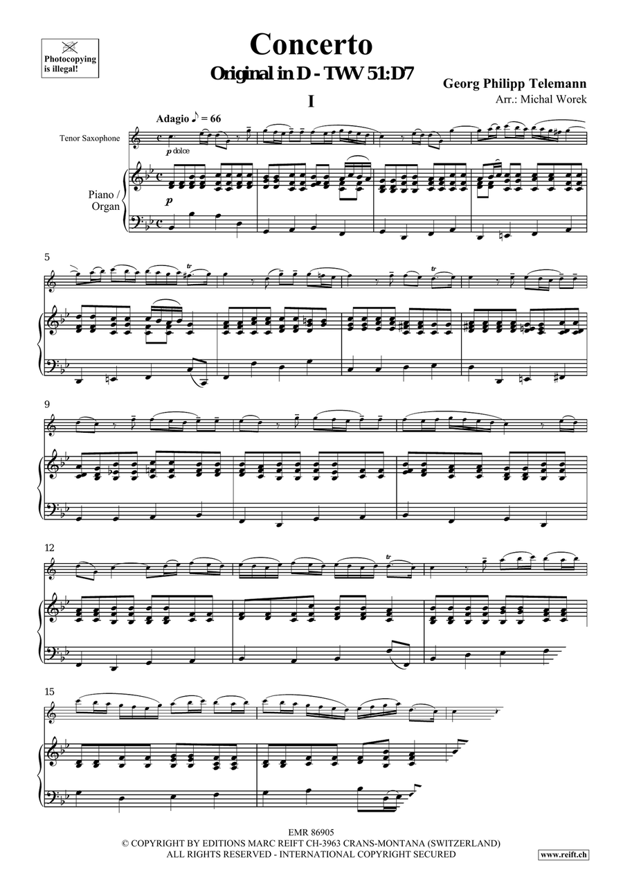 Concerto Concerto Tenor Saxophone scores gallery preview page 4
