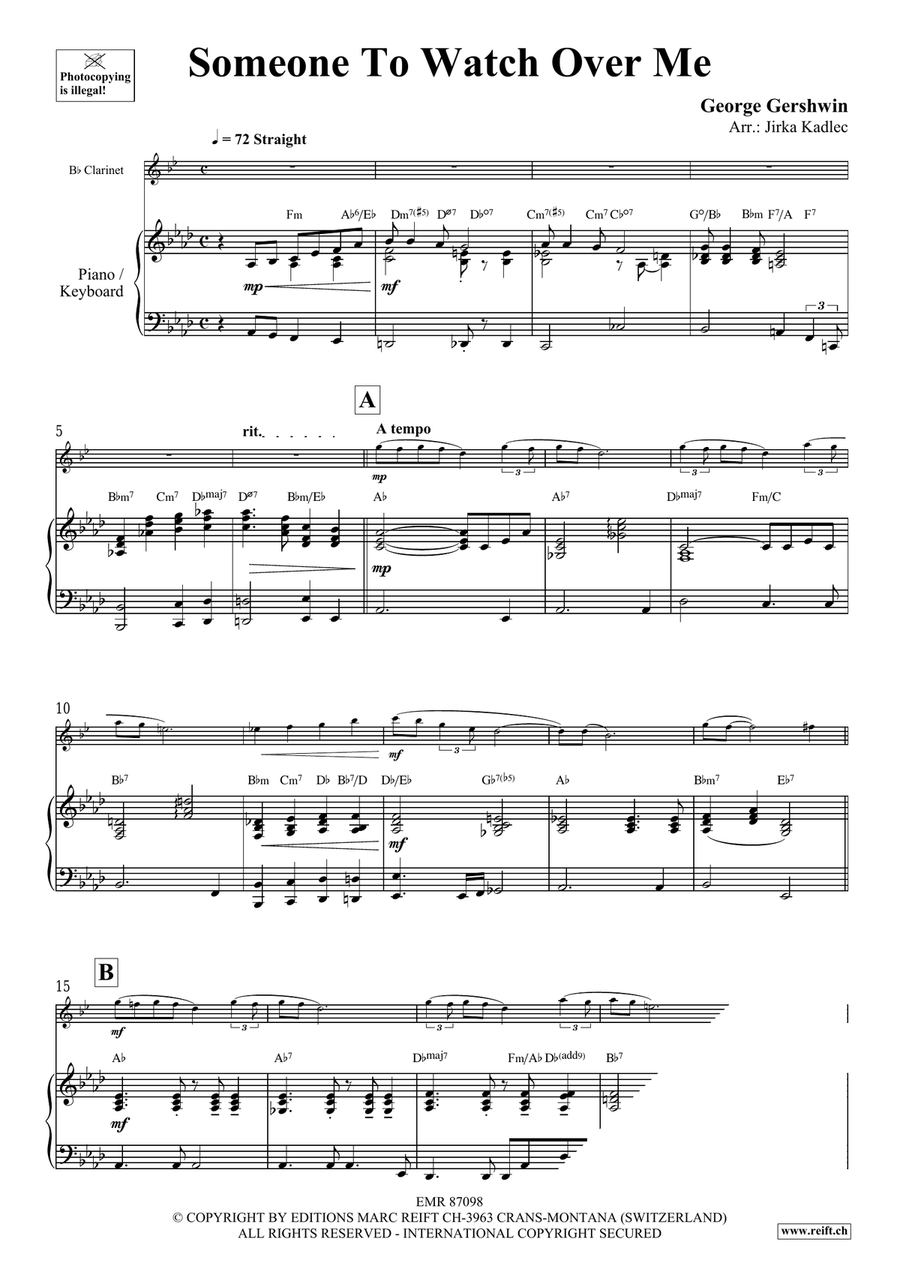 Someone To Watch Over Me Someone To Watch Over Me Clarinet Solo scores gallery preview page 3