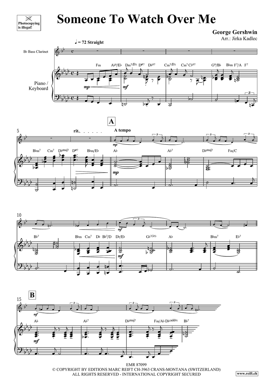 Someone To Watch Over Me Someone To Watch Over Me Bass Clarinet scores gallery preview page 3