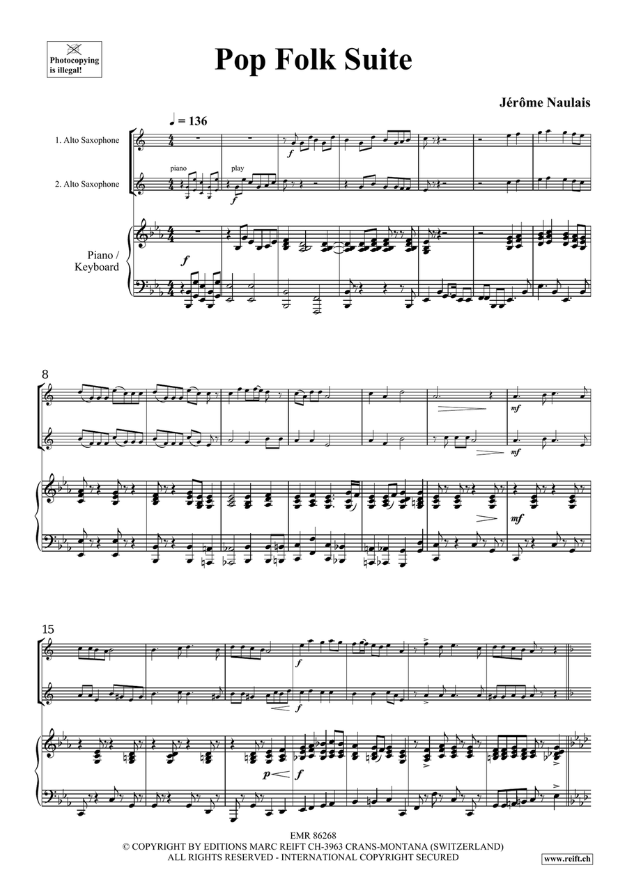 Pop Folk Suite Pop Folk Suite Alto Saxophone scores gallery preview page 4