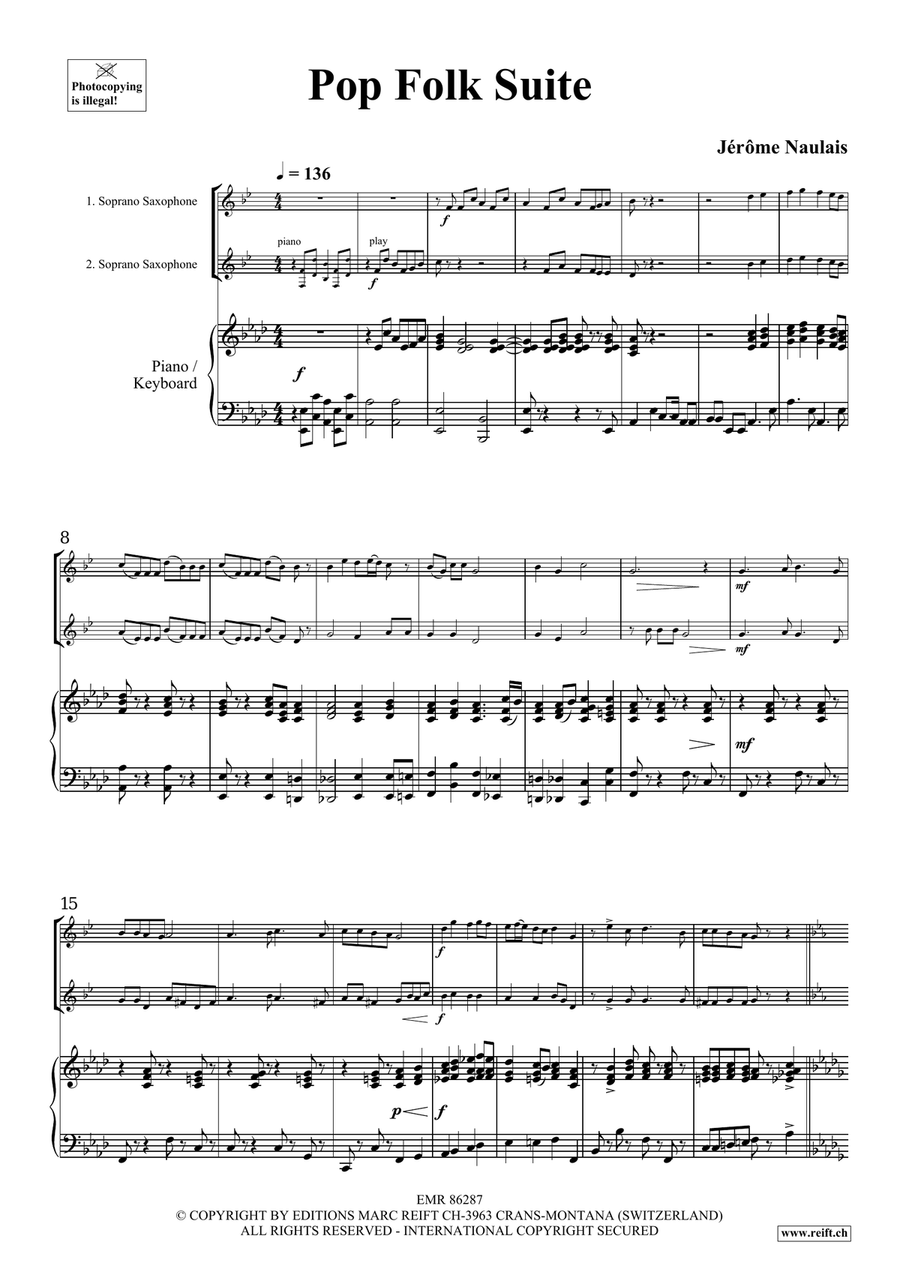 Pop Folk Suite Pop Folk Suite Soprano Saxophone scores gallery preview page 4