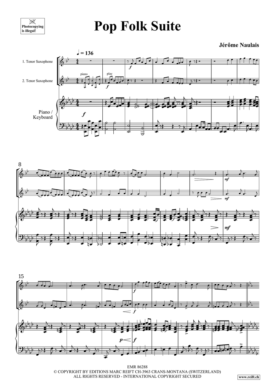 Pop Folk Suite Pop Folk Suite Tenor Saxophone scores gallery preview page 4