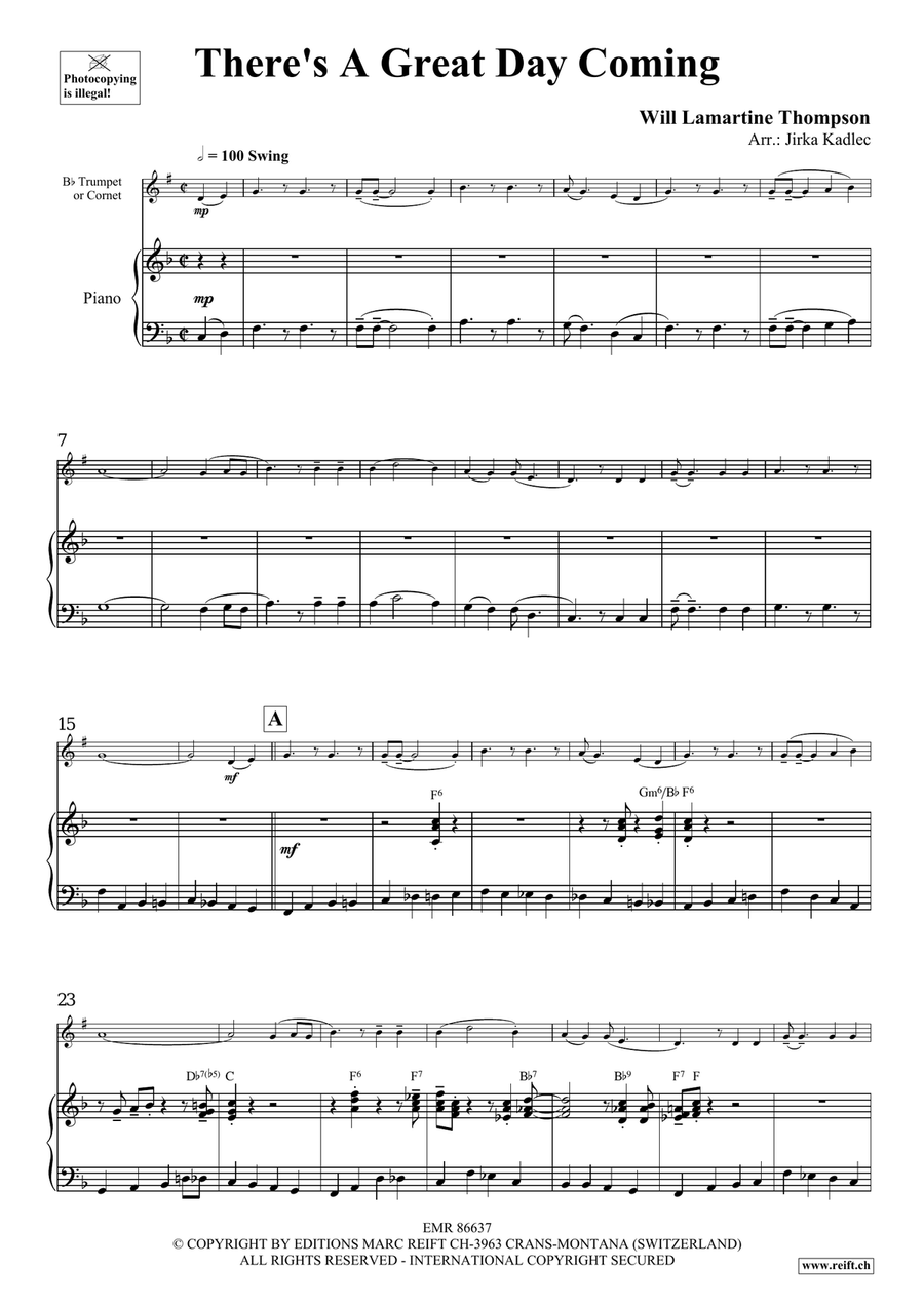 There's A Great Day Coming Cornet scores gallery preview page 4