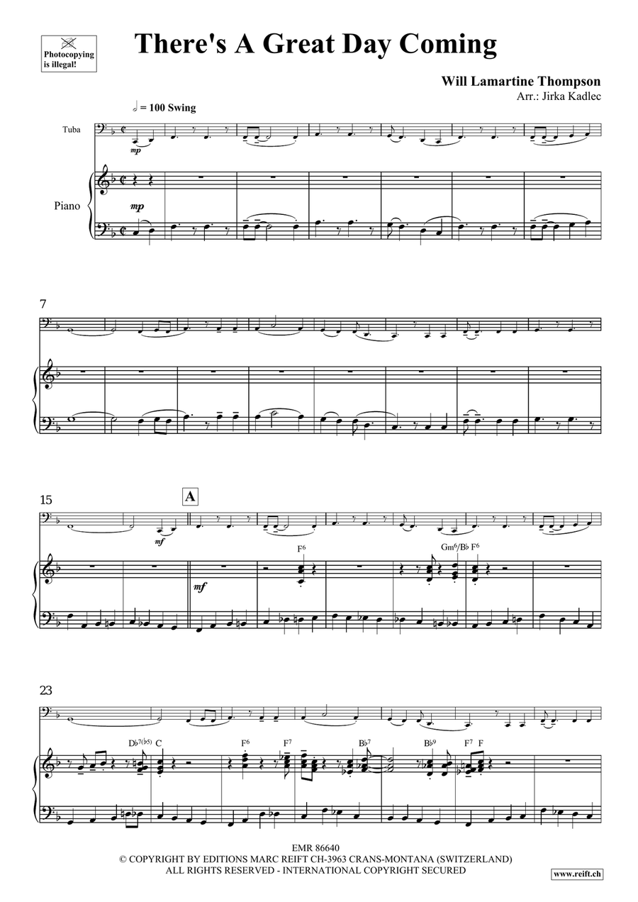 There's A Great Day Coming Tuba scores gallery preview page 4