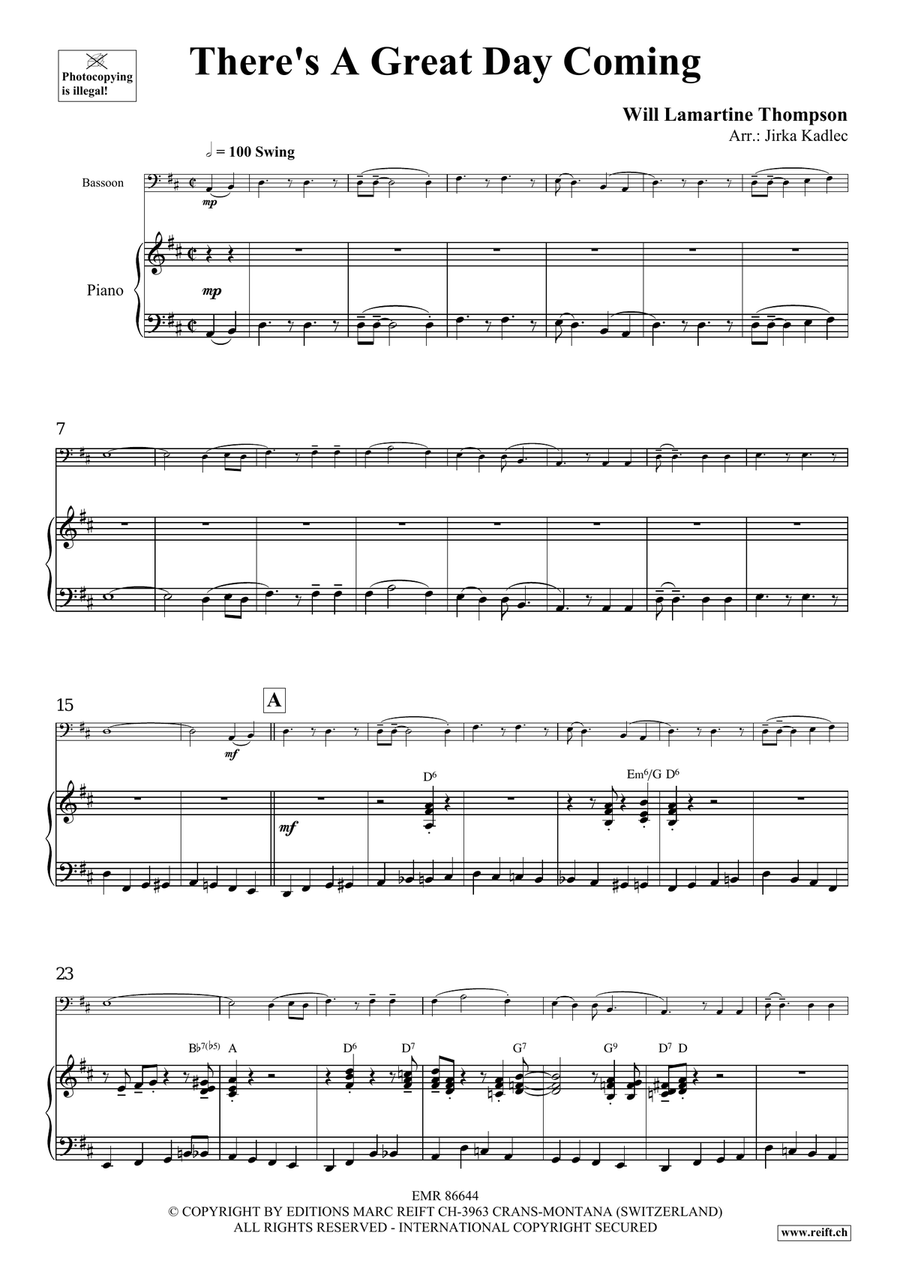 There's A Great Day Coming Bassoon Solo scores gallery preview page 4