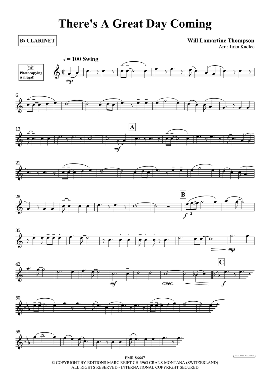 There's A Great Day Coming Clarinet Solo scores gallery preview page 3