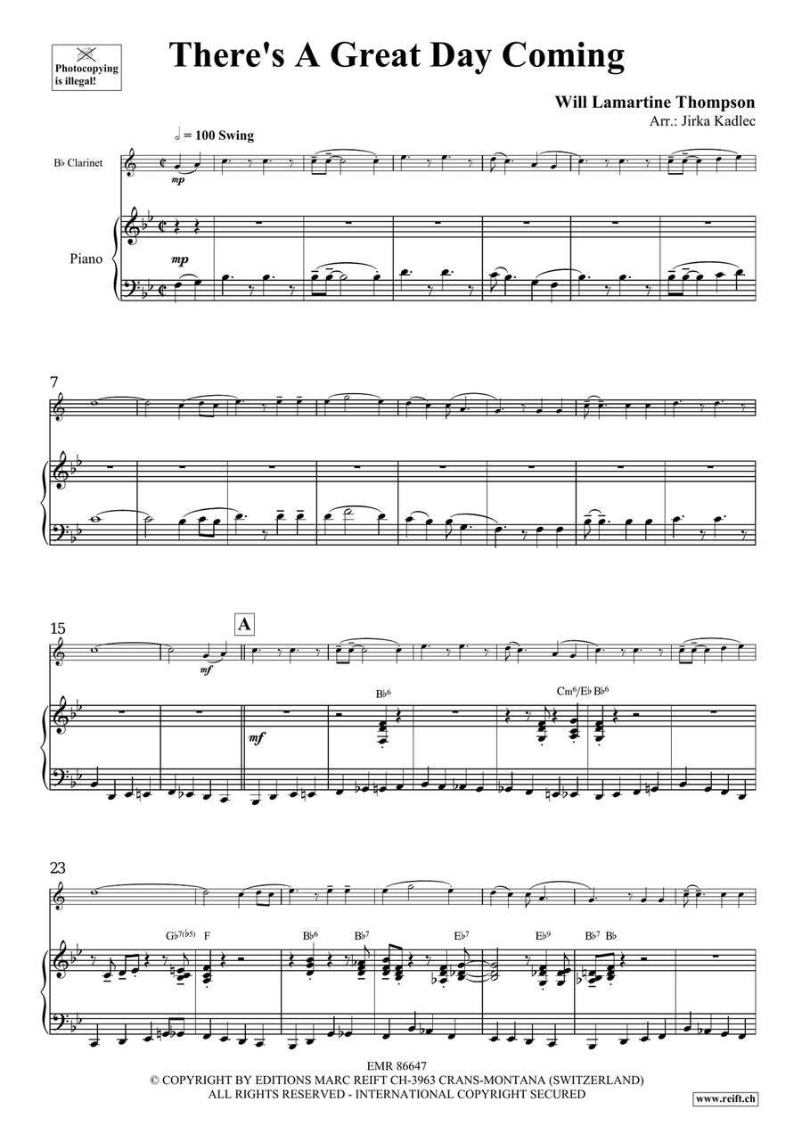 There's A Great Day Coming Clarinet Solo scores gallery preview page 4