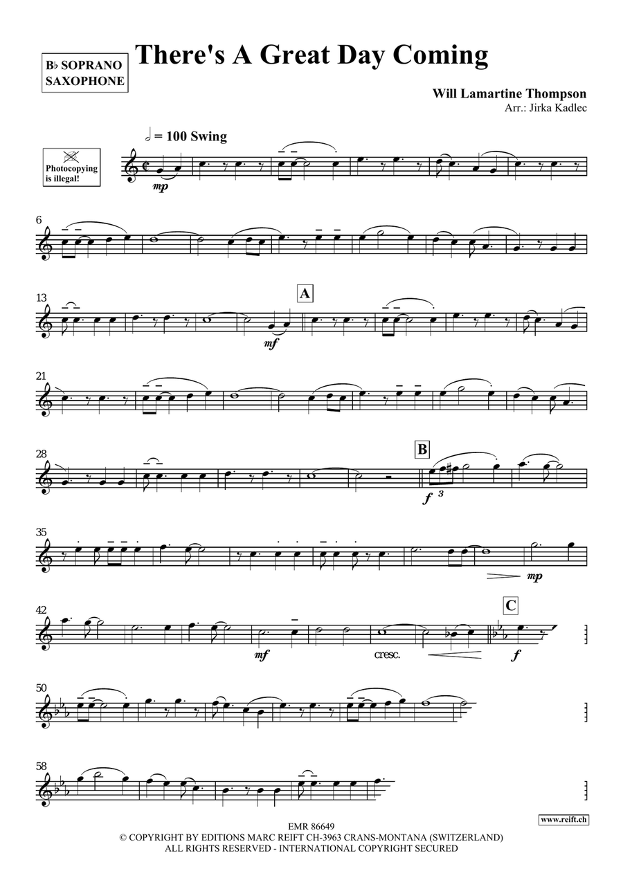 There's A Great Day Coming Soprano Saxophone scores gallery preview page 3