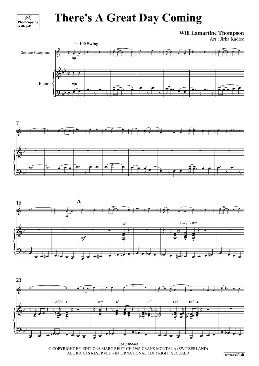There's A Great Day Coming Soprano Saxophone scores gallery preview page 4