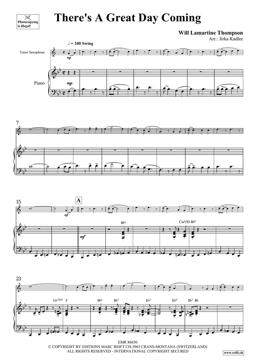 There's A Great Day Coming Tenor Saxophone scores gallery preview page 4