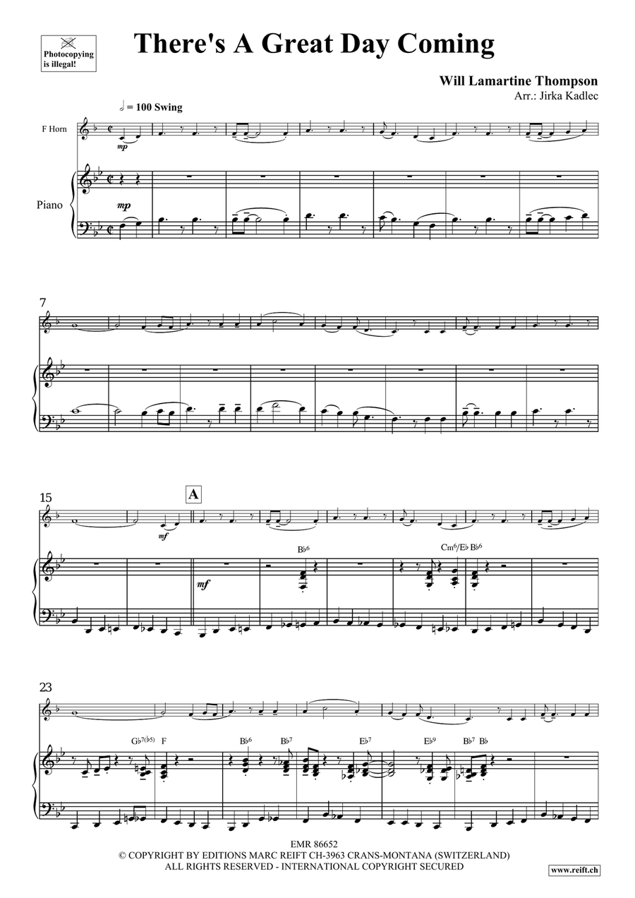 There's A Great Day Coming Horn scores gallery preview page 4