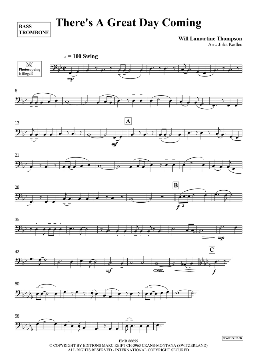 There's A Great Day Coming Bass Trombone scores gallery preview page 3