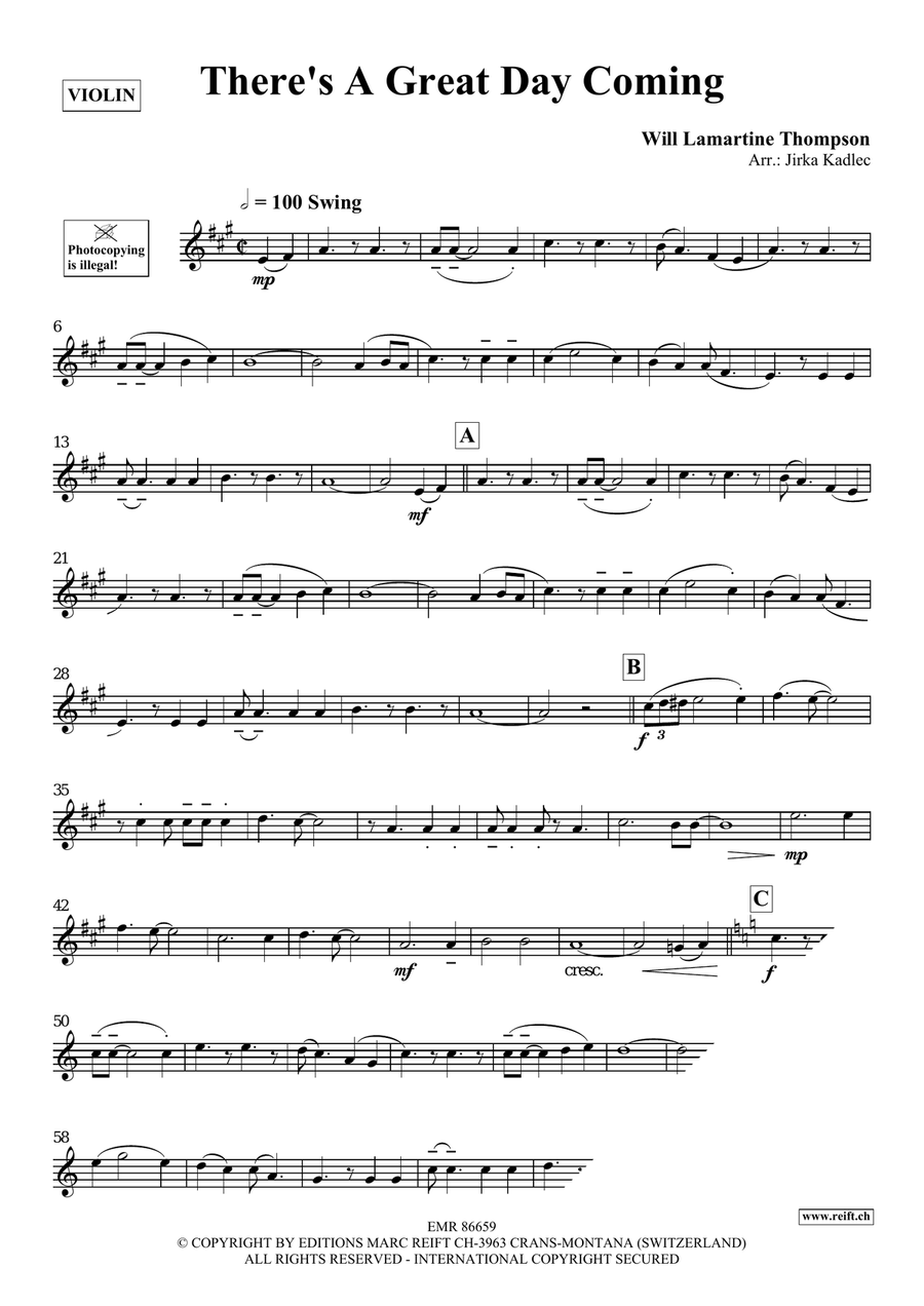There's A Great Day Coming Violin Solo scores gallery preview page 3