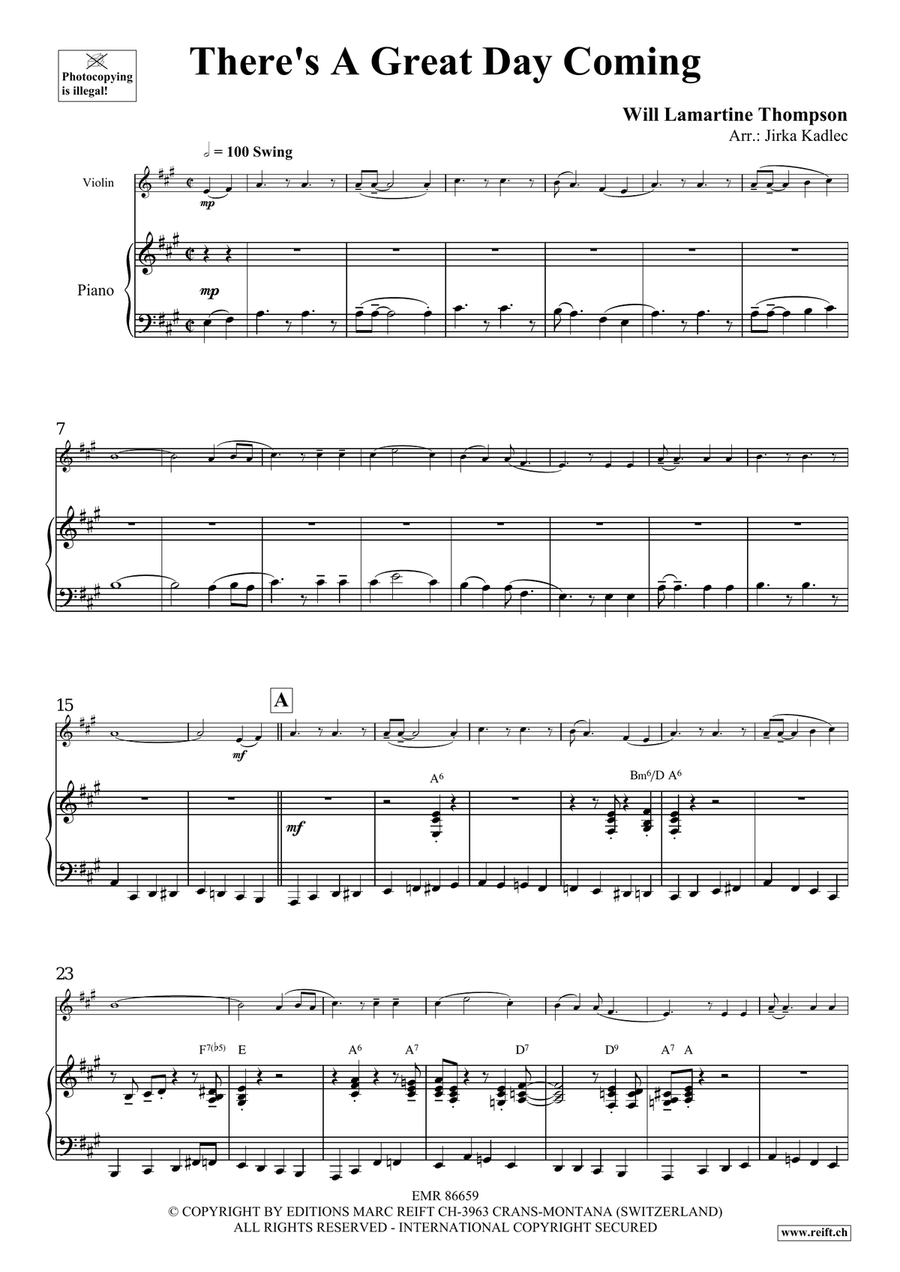 There's A Great Day Coming Violin Solo scores gallery preview page 4