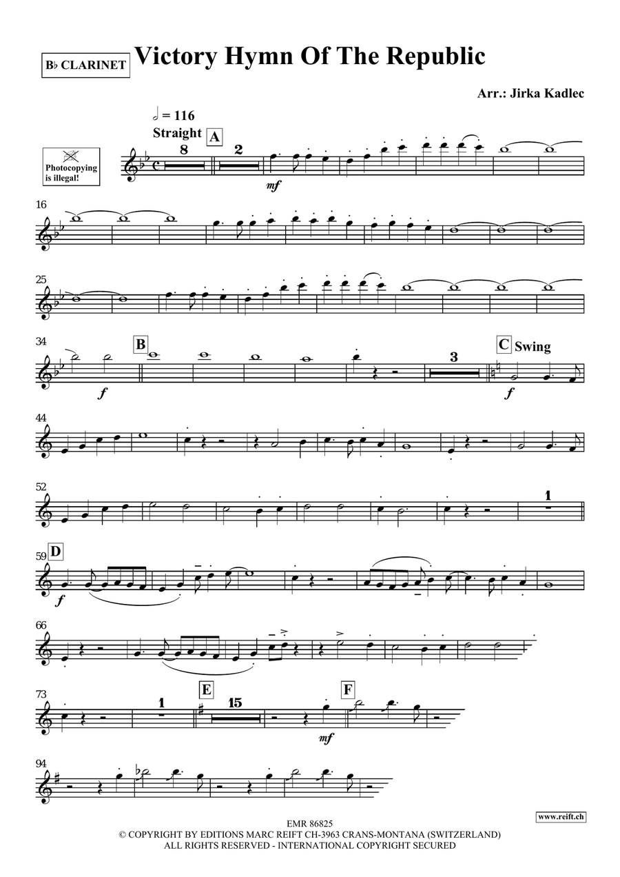 Victory Hymn Of The Republic Clarinet Solo scores gallery preview page 3