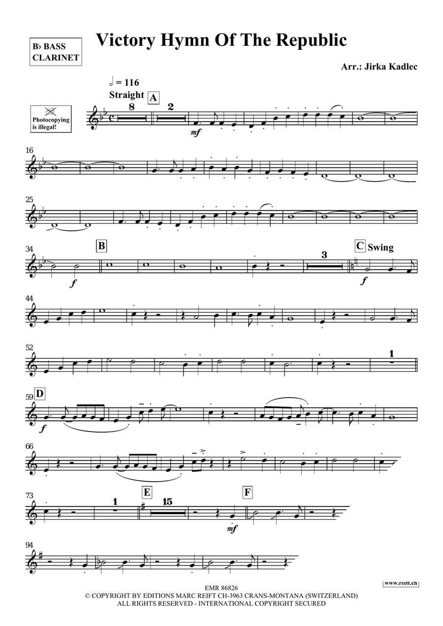 Victory Hymn Of The Republic Bass Clarinet scores gallery preview page 3