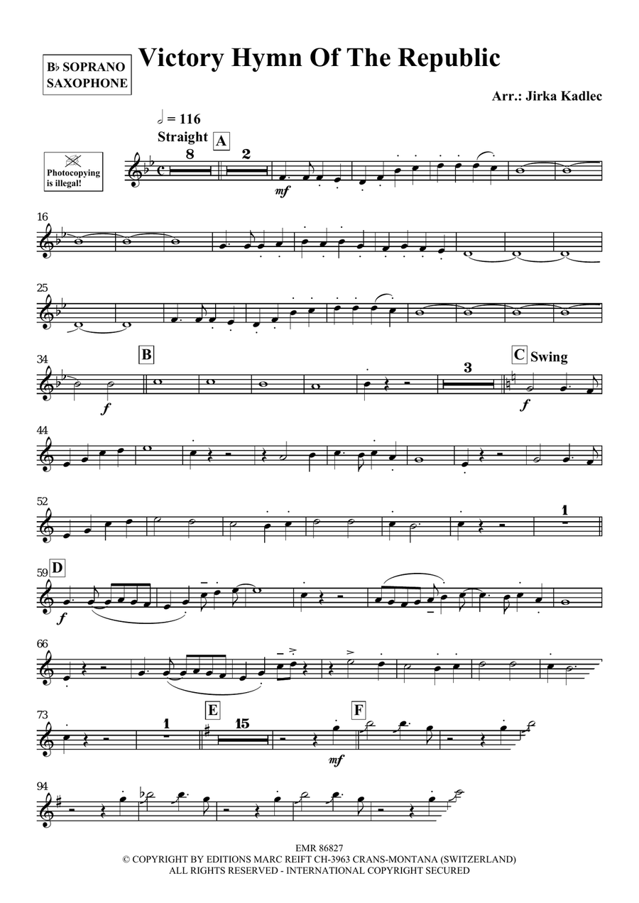 Victory Hymn Of The Republic Soprano Saxophone scores gallery preview page 3