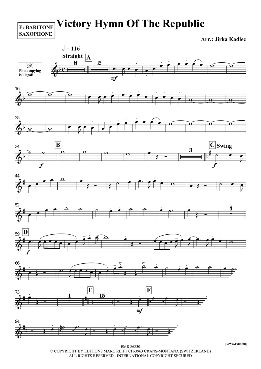 Victory Hymn Of The Republic Baritone Saxophone scores gallery preview page 3