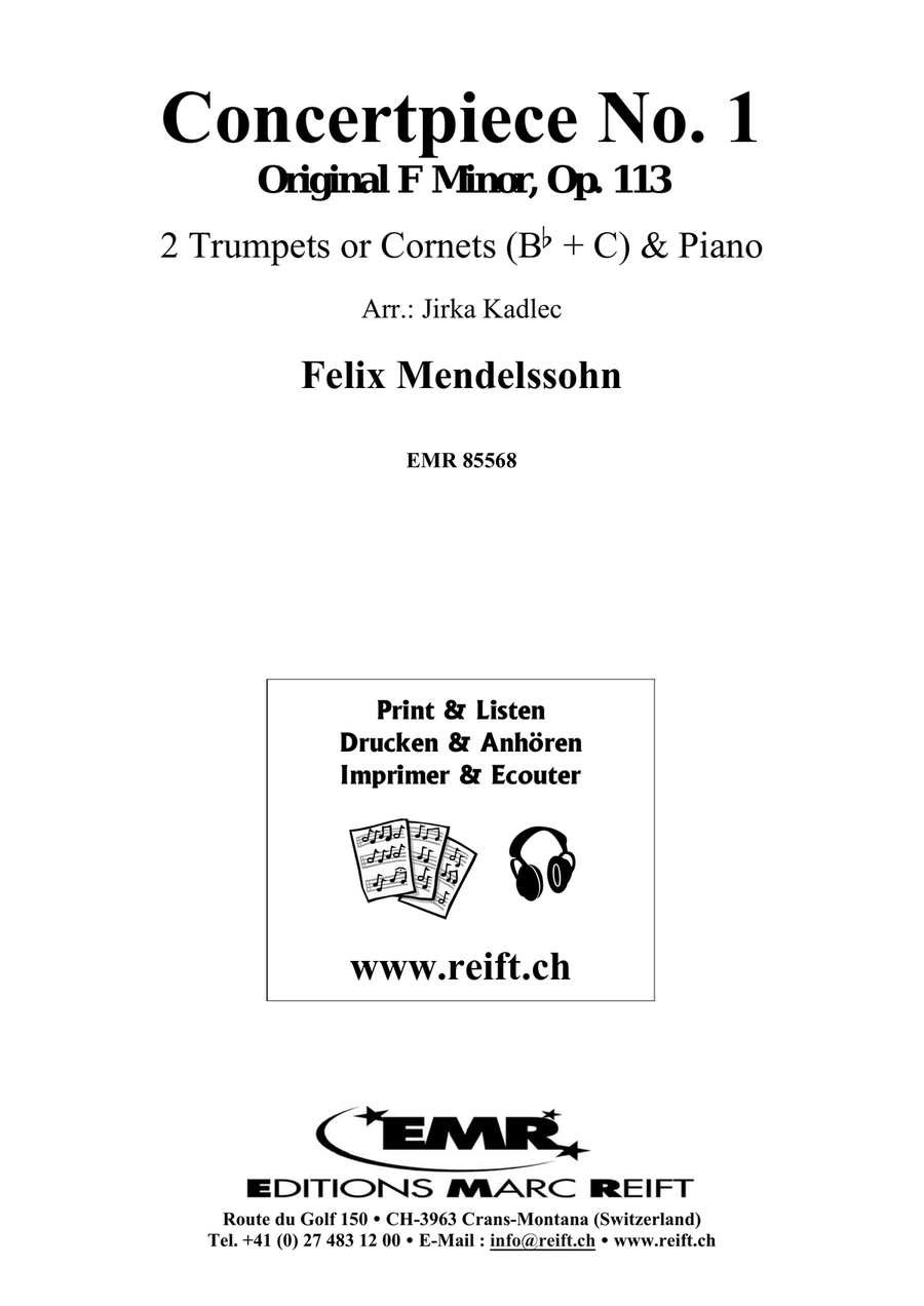 Concertpiece No. 1 by Felix Bartholdy Mendelssohn Trumpet Duet - Sheet Music page 2
