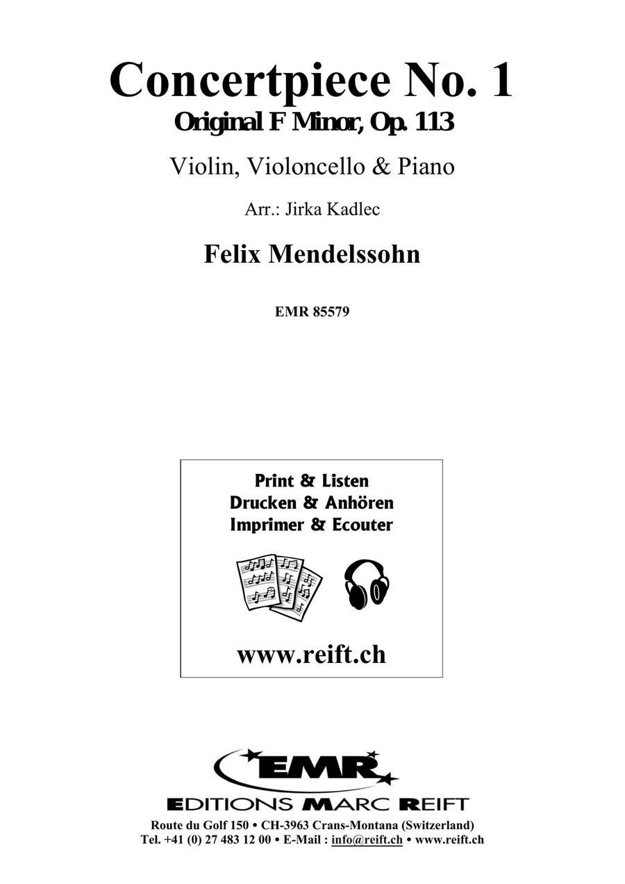 Concertpiece No. 1 by Felix Bartholdy Mendelssohn Piano Trio - Sheet Music page 2