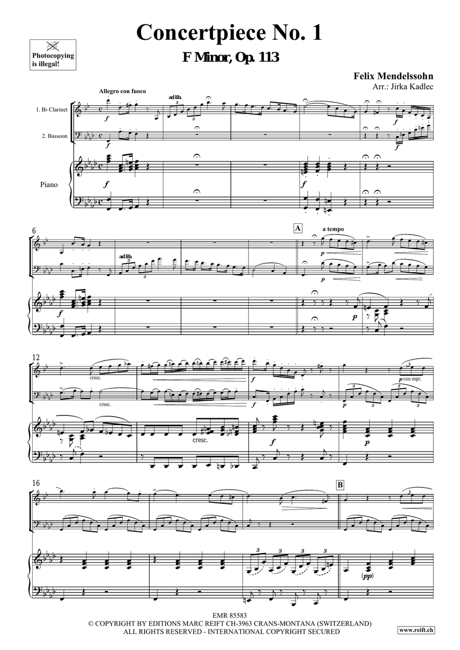 Concertpiece No. 1 by Felix Bartholdy Mendelssohn Bassoon - Sheet Music page 3