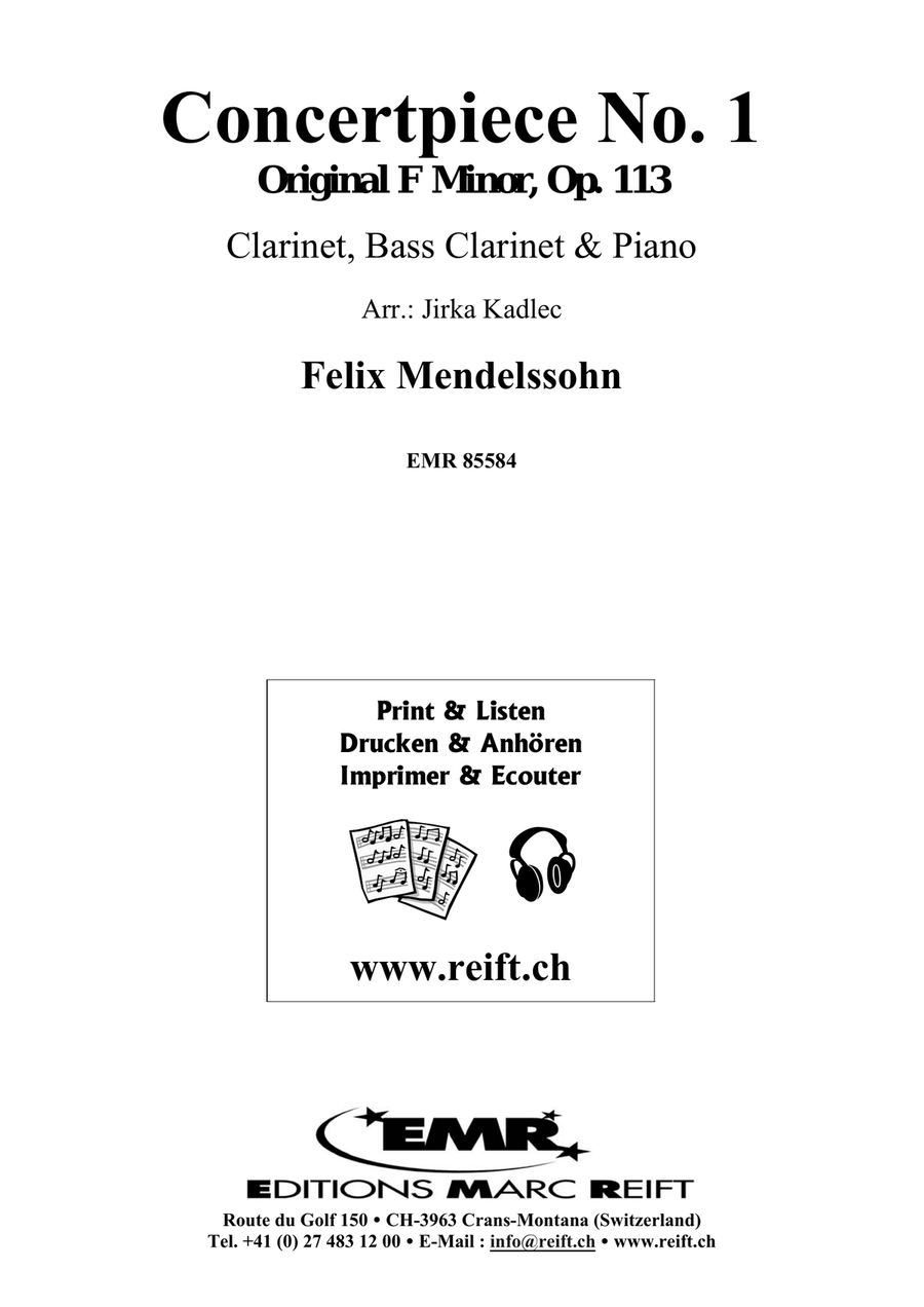 Concertpiece No. 1 by Felix Bartholdy Mendelssohn Bass Clarinet - Sheet Music page 2