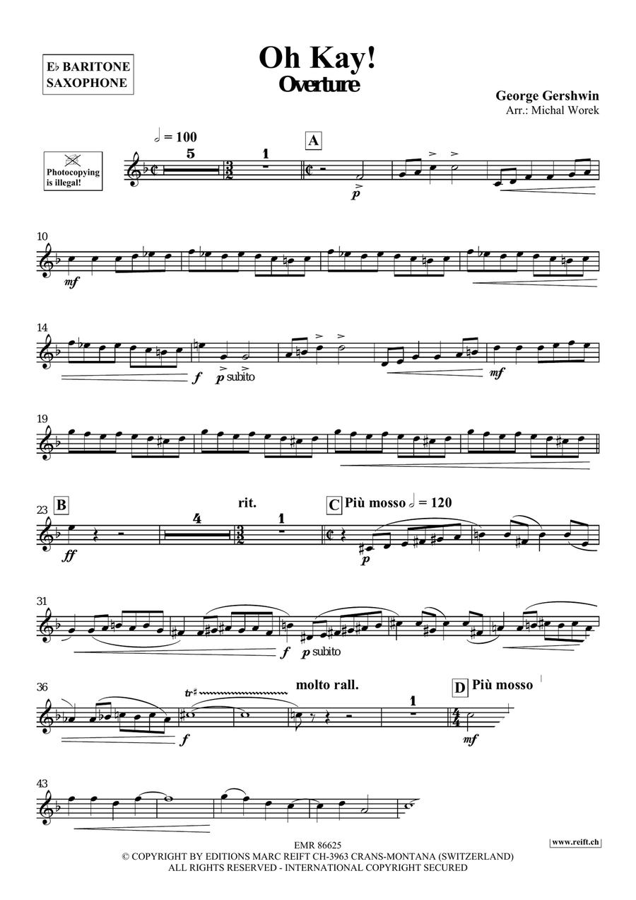 Oh Kay! by George Gershwin Baritone Saxophone - Sheet Music page 3
