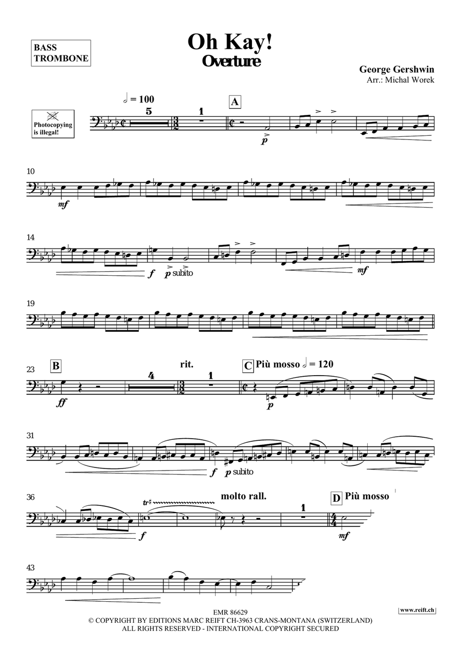 Oh Kay! by George Gershwin Trombone - Sheet Music page 3