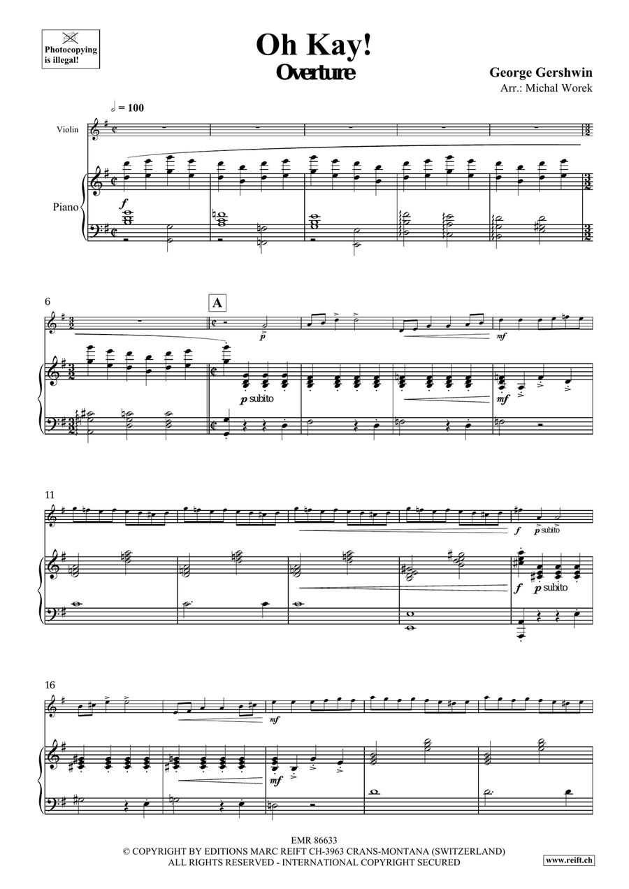 Oh Kay! by George Gershwin Violin Solo - Sheet Music page 4