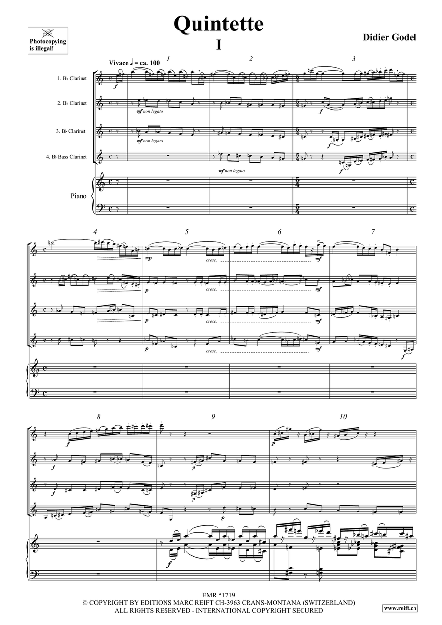 Quintette Quintette Clarinet scores gallery preview page 4