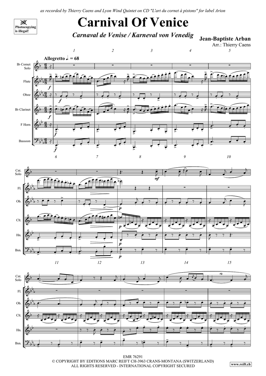 Carnival Of Venice Carnival Of Venice Woodwind Quintet scores gallery preview page 3
