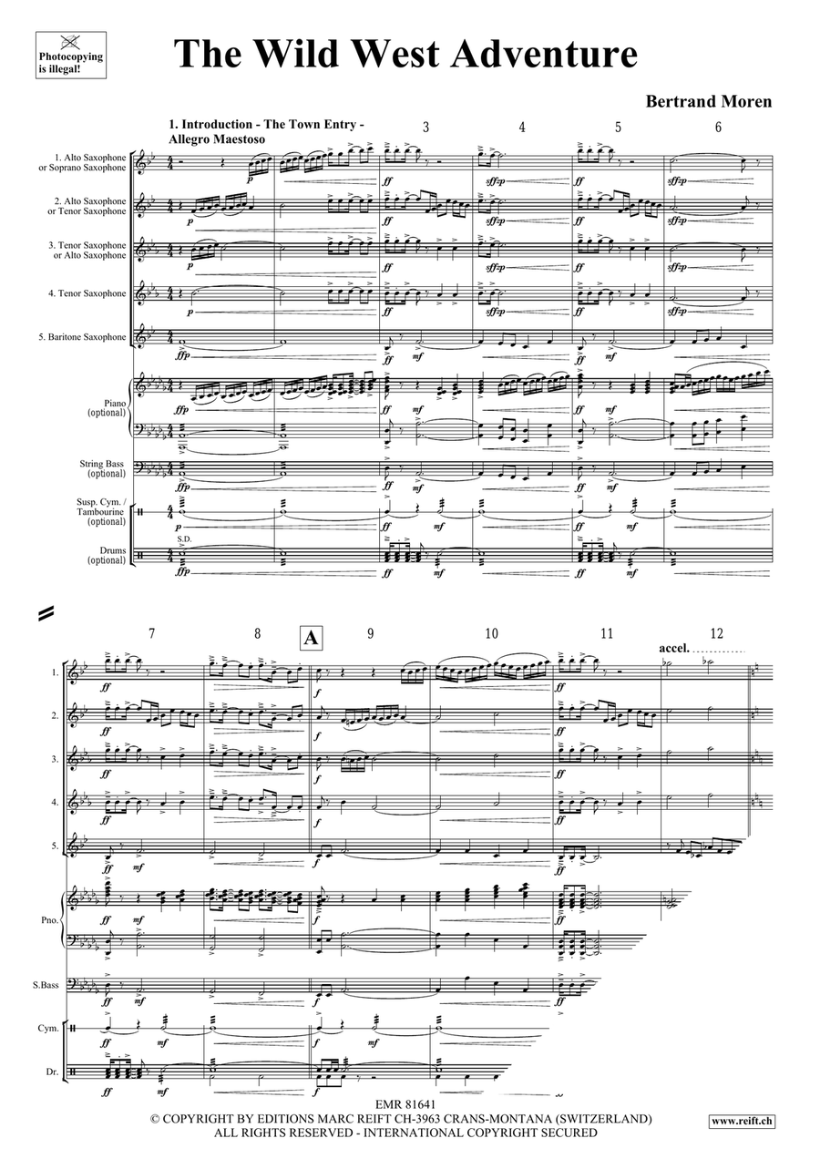 The Wild West Adventure The Wild West Adventure Saxophone Quintet scores gallery preview page 4