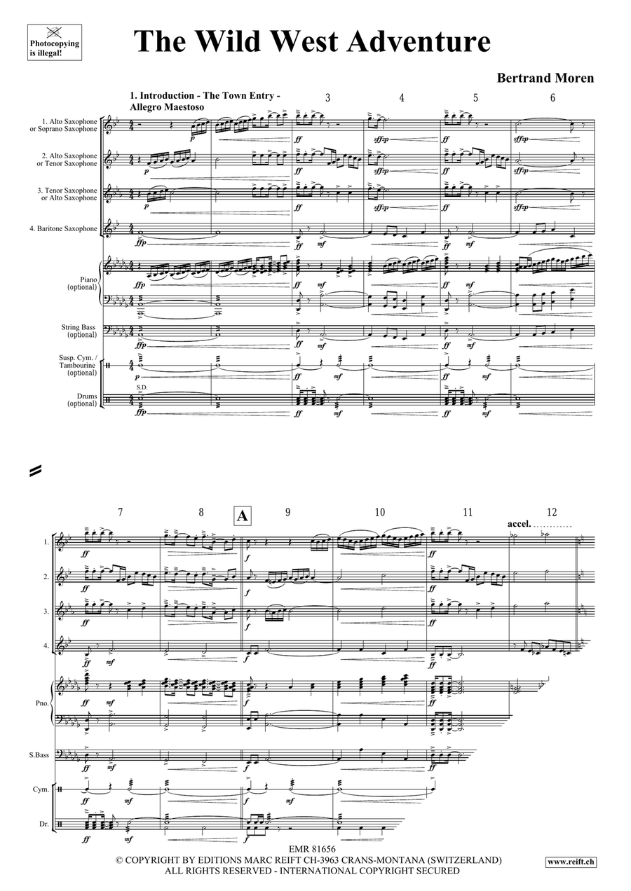 The Wild West Adventure The Wild West Adventure Saxophone Quartet scores gallery preview page 4