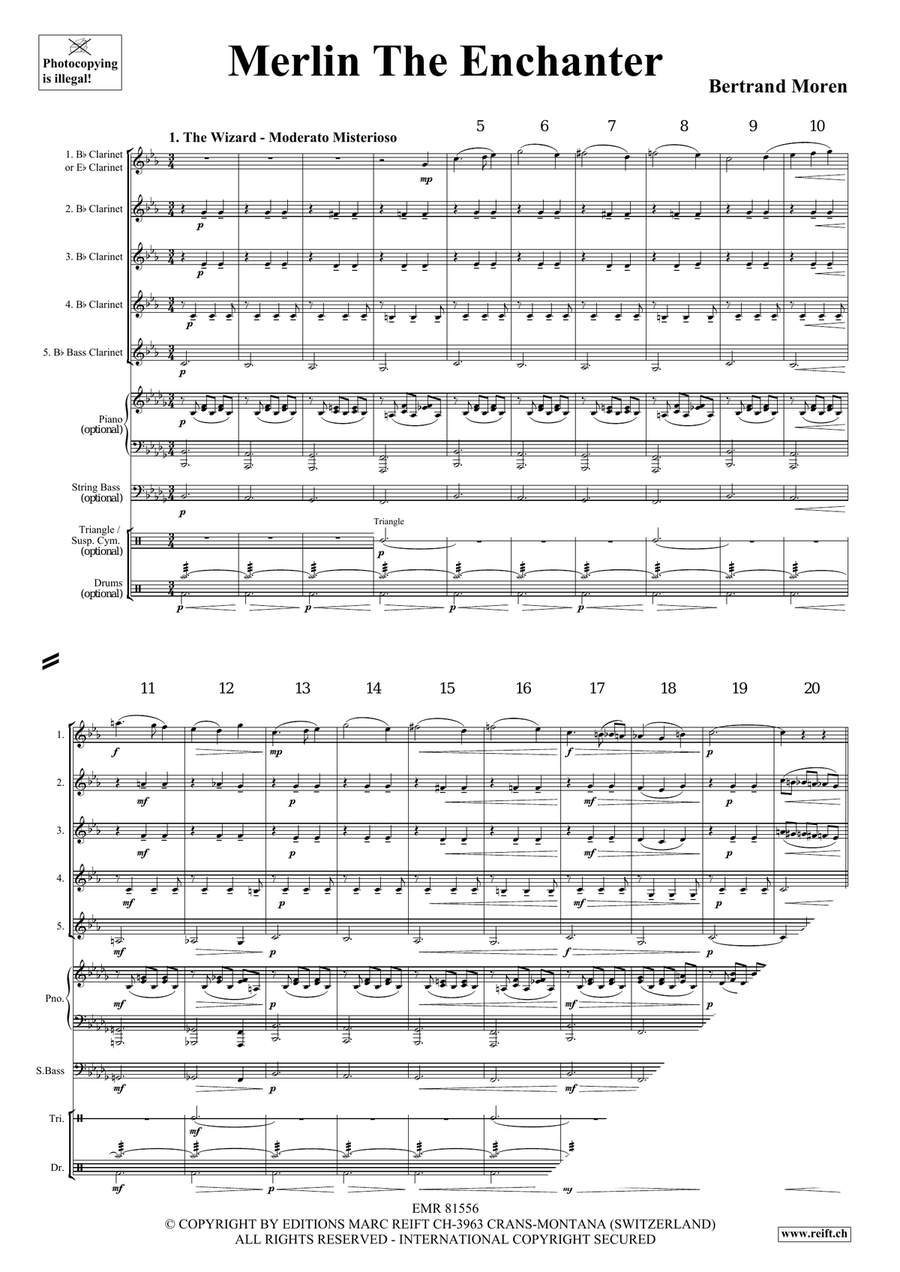 Merlin The Enchanter Merlin The Enchanter Clarinet Quintet scores gallery preview page 4