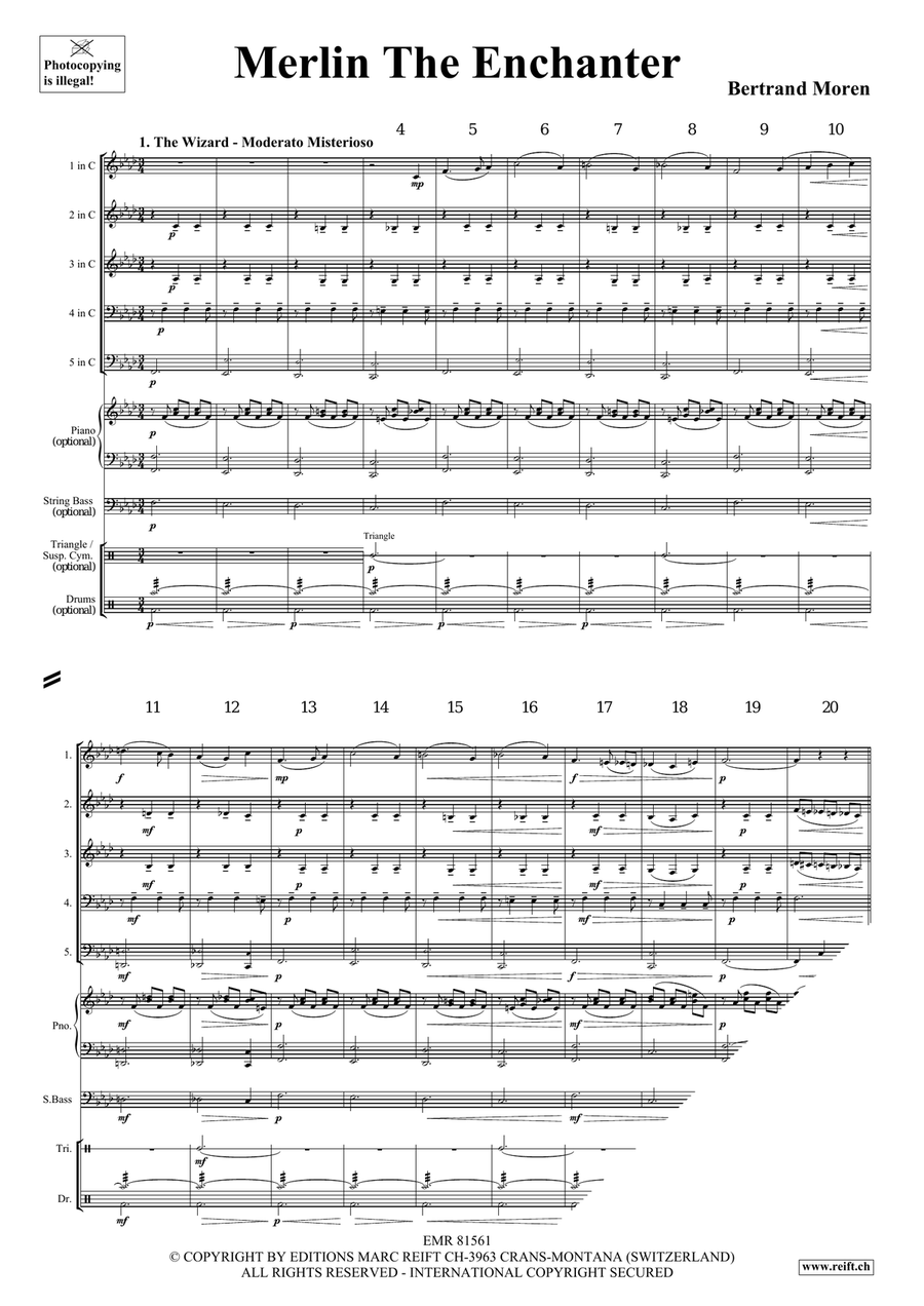 Merlin The Enchanter Merlin The Enchanter Brass Quintet scores gallery preview page 4