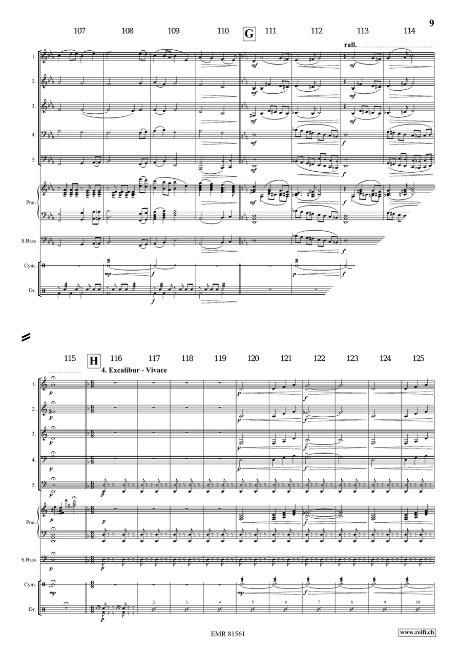 Merlin The Enchanter Merlin The Enchanter Brass Quintet scores gallery preview page 7